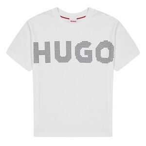 Hugo Childrens/Kids Logo Embellished T-Shirt / White
